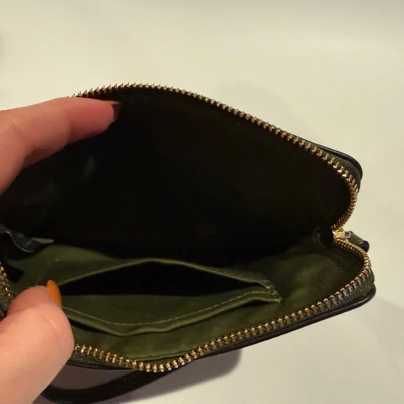 Coach Corner Zip Wristlet In Signature Canvas - Olive - Picture 9 of 10